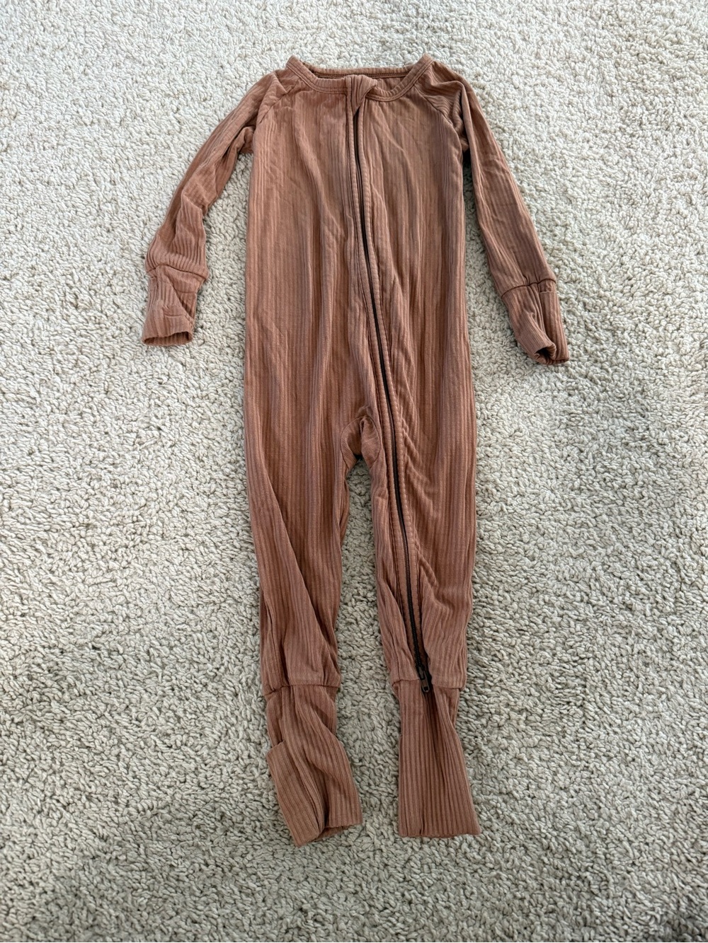 Little Sleepies Ribbed Jumpsuit - Rust